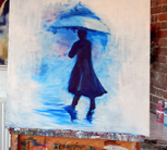 Begin acrylic painting
